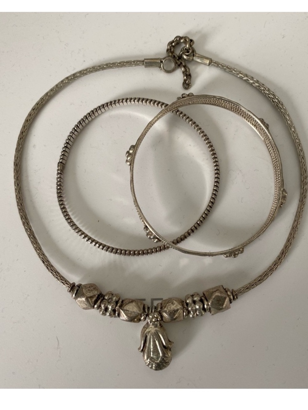 Kids Sterling Silver Indian Necklace and Bangles